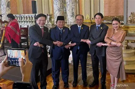 Prabowo Subianto Diplomasi Internasional Prabowo Subianto bersalaman dengan pemimpin negara lain