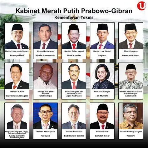 Menteri Teknis Kabinet Deretan menteri teknis kabinet prabowo gibran saat pengarahan