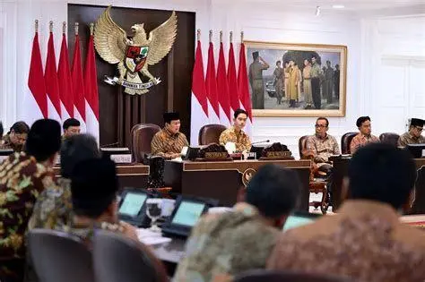 Rapat Paripurna Kabinet Suasana rapat paripurna kabinet merah putih di istana