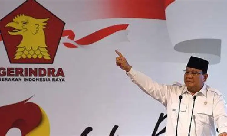 Prabowo Subianto di acara Partai Gerindra