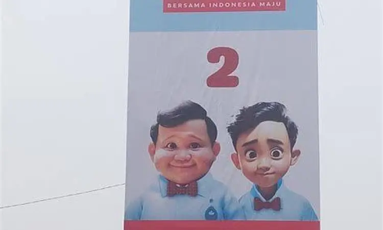 Desain baliho Prabowo Gibran warna biru