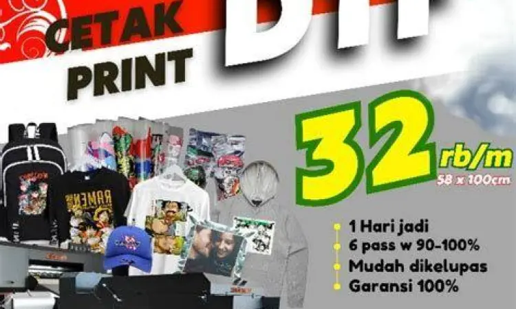 Detail sablon DTF pada kaos kampanye