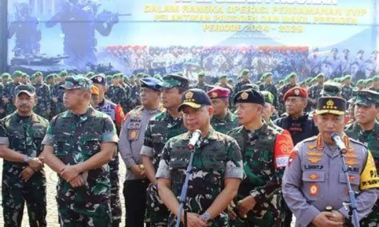 Aparat keamanan berjaga untuk pelantikan presiden