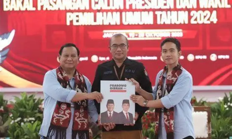 Pendaftaran KPU Prabowo Gibran Prabowo dan Gibran saat mendaftar ke KPU
