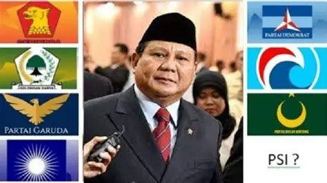 Atribut Kampanye KIM Atribut kampanye gabungan partai pengusung Prabowo Gibran