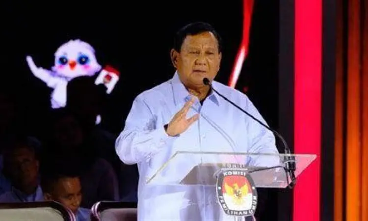 Ekspresi Prabowo Subianto saat menerima skor rendah