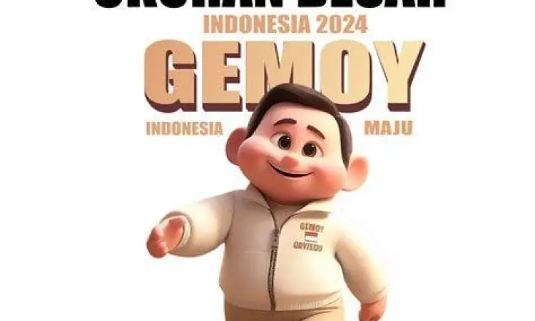 Gambar Prabowo Gemoy dalam format kartun digital
