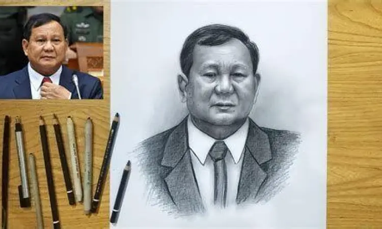 Sketsa Wajah Prabowo Sketsa wajah Prabowo Subianto dengan teknik pensil