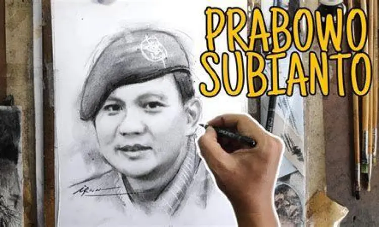 Lukisan Prabowo Subianto gaya realis
