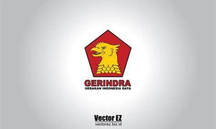 Identitas Partai Gerindra Logo resmi Partai Gerindra dengan latar belakang Prabowo Subianto