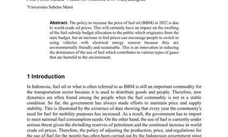 Masa Depan Energi Indonesia Kebijakan energi Indonesia dan BBM