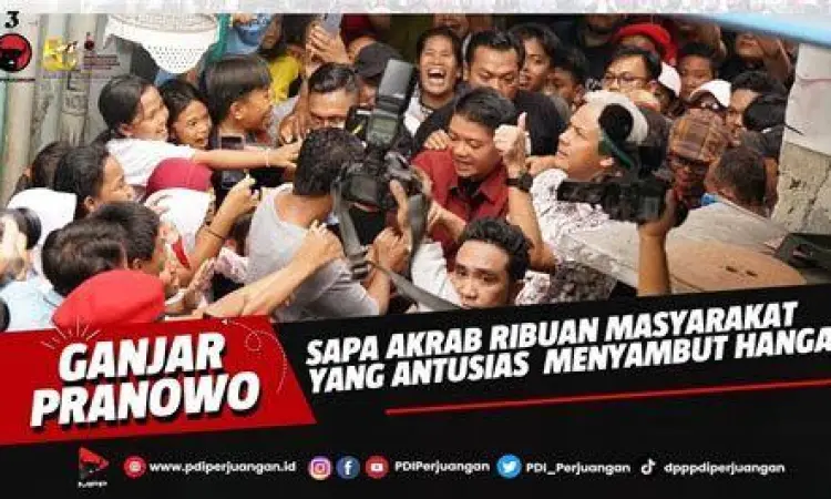 Ganjar Pranowo saat berinteraksi dengan warga