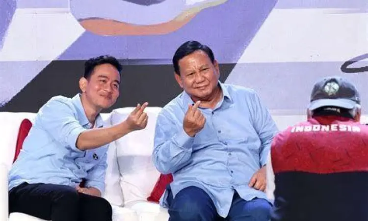 Prabowo Joget Visual Potret ekspresi lucu muka prabowo saat berjoget
