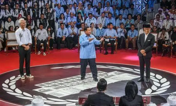Performa Debat Prabowo Prabowo Subianto saat debat calon presiden