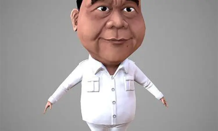 Animasi prabowo dengan gaya 3D yang menggemaskan