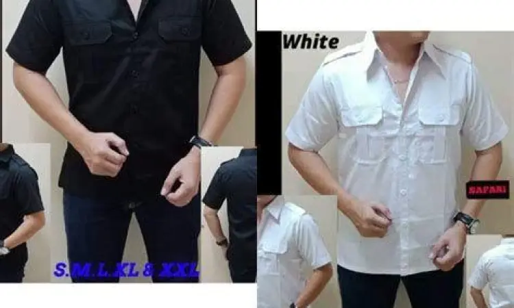 Inspirasi padu padan kemeja safari coklat dengan celana chino