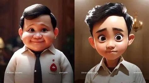 Prabowo Kartun 3D AI hasil generate ai gambar prabowo kartun 3d