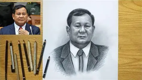 Sketsa Pensil Prabowo gambar sketsa prabowo pensil