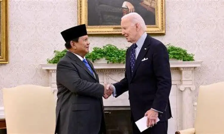 Prabowo Subianto bertemu Joe Biden di Washington DC