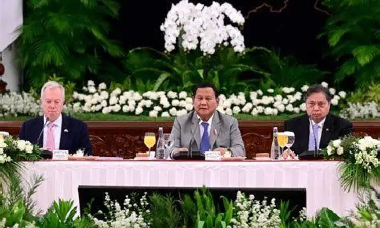 Prabowo Subianto berbicara di depan pengusaha Amerika Serikat