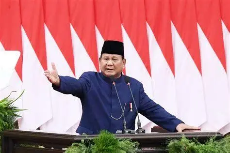 Pidato Prabowo di Palembang Prabowo Subianto memberikan pidato di hadapan warga Palembang