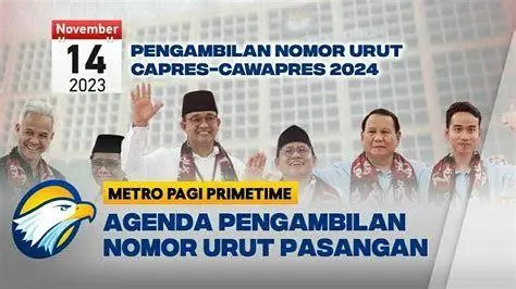 Pengundian Nomor Urut Pilpres Suasana pengundian nomor urut capres di KPU