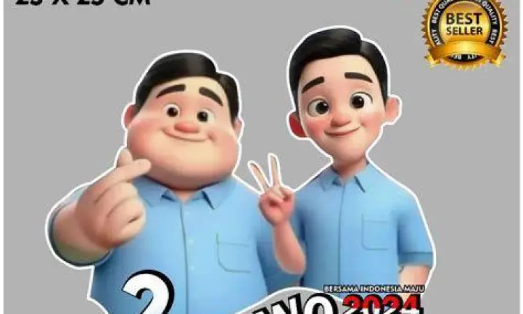 Varian stiker WhatsApp Prabowo gemoy