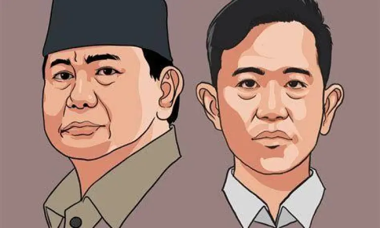 Ilustrasi kreatif Prabowo dan Gibran untuk wallpaper ponsel