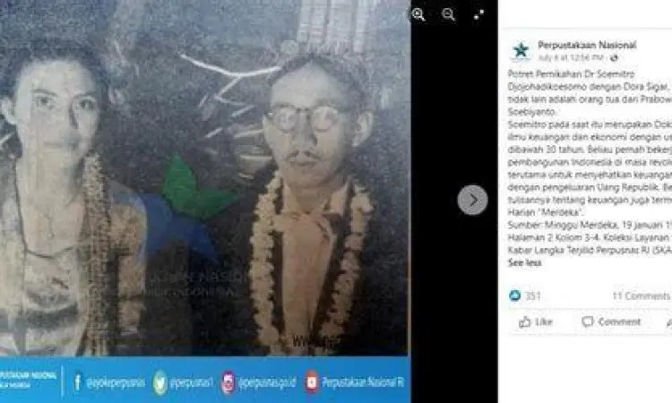 Orang tua Prabowo Subianto Soemitro dan Dora Sigar