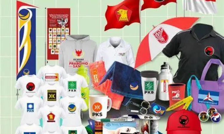 Produksi Baju Kampanye Suasana konveksi besar yang memproduksi baju partai