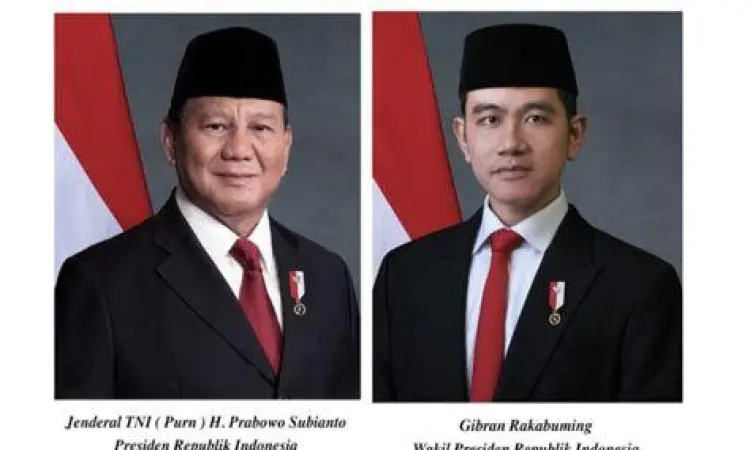Foto resmi kenegaraan Presiden RI Prabowo Subianto