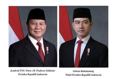 Foto Resmi Presiden RI Foto resmi kenegaraan Presiden RI Prabowo Subianto