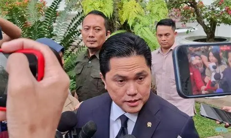 Erick Thohir dan Prabowo Subianto dalam rapat koordinasi kabinet