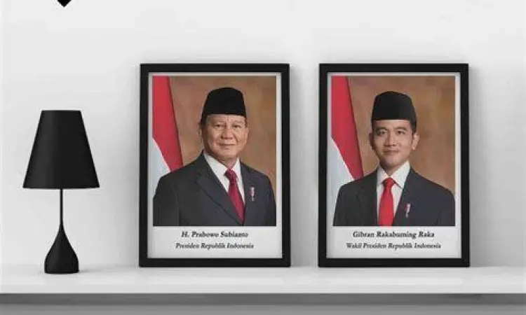 Contoh bingkai foto resmi presiden dan wakil presiden
