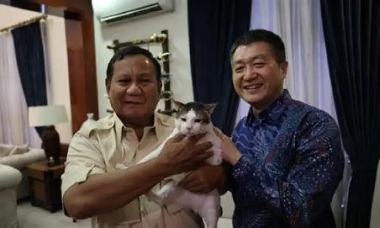 Foto estetik Prabowo bersama kucing kesayangannya