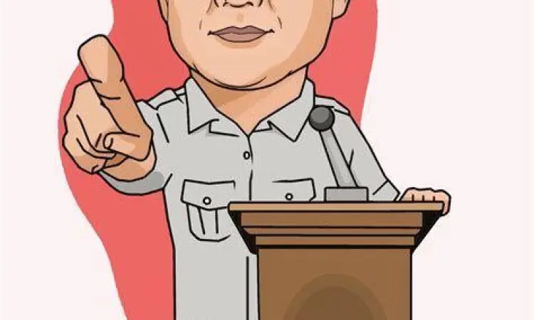 Karikatur Prabowo Gemoy Ilustrasi gambar karikatur prabowo gaya gemoy digital art