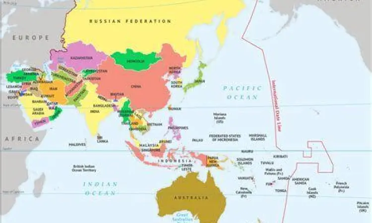 Geopolitik Asia Pasifik Peta Geopolitik Asia Pasifik yang menunjukkan posisi strategis Indonesia