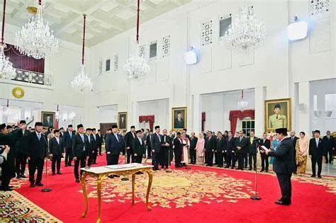 Pelantikan Kabinet Merah Putih Prosesi pelantikan menteri prabowo subianto di Jakarta